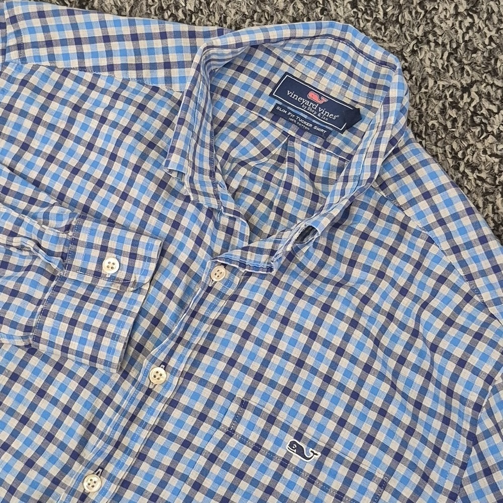 Vineyard Vines Slim Fit Tucker Long Sleeve Medium Plaid Button Down